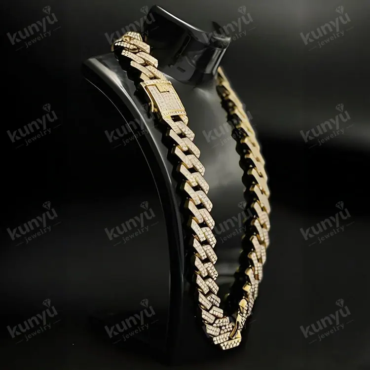 Glitrende Rhinestone Cuban Link Chain